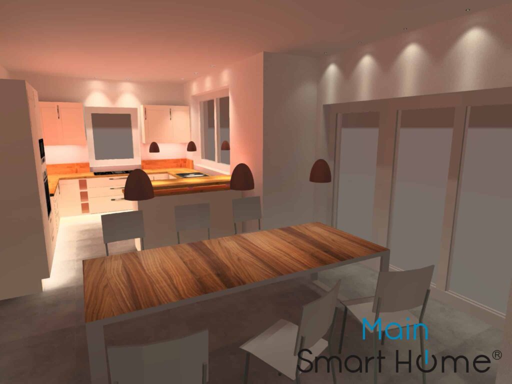 KNX Smart Home Lichtsteuerung Küche Rendering
