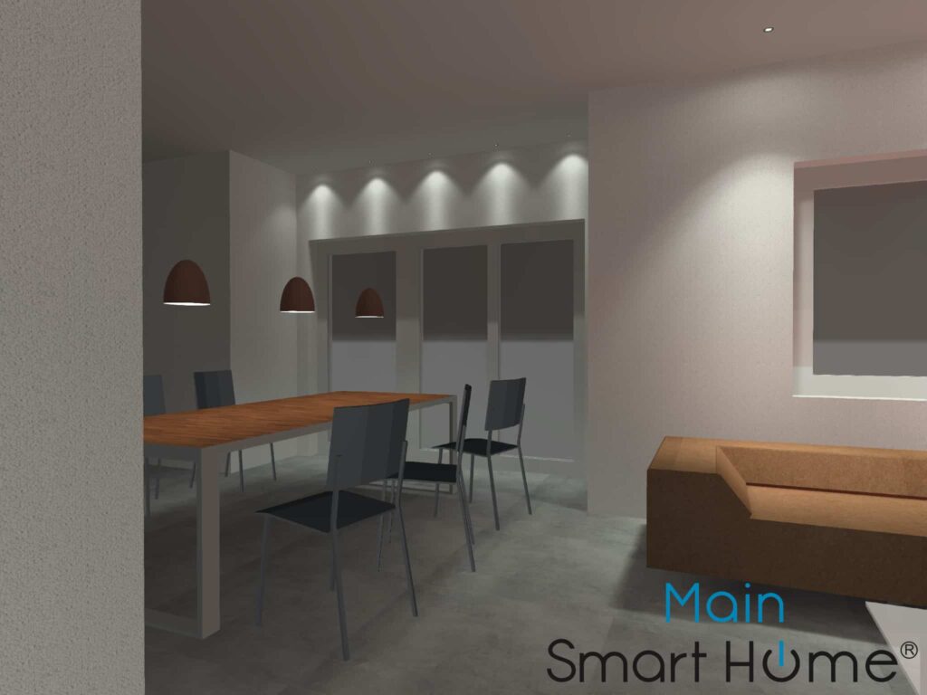 KNX Smart Home Lichtsteuerung Wohnküche Rendering