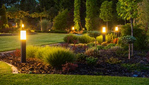 Beleuchtung in einem Smart Home Garten